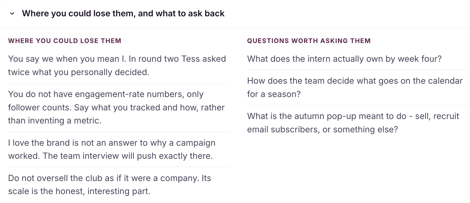 Where you could lose them, and what to ask back
